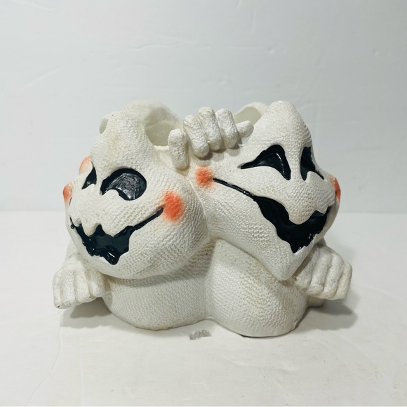 Spooky Ghost Halloween Planter New Holland Floral ‘97 Vintage Four Ghosts Round - Picture 4 of 10